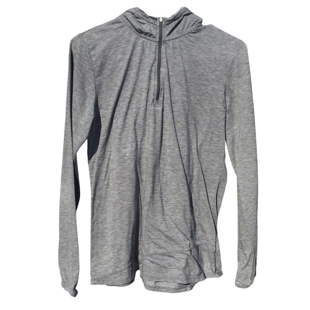 Toad & Co Womens Long Sleeve Shirt Size Medium Hooded Gray Grey Gorpcore Outdoor